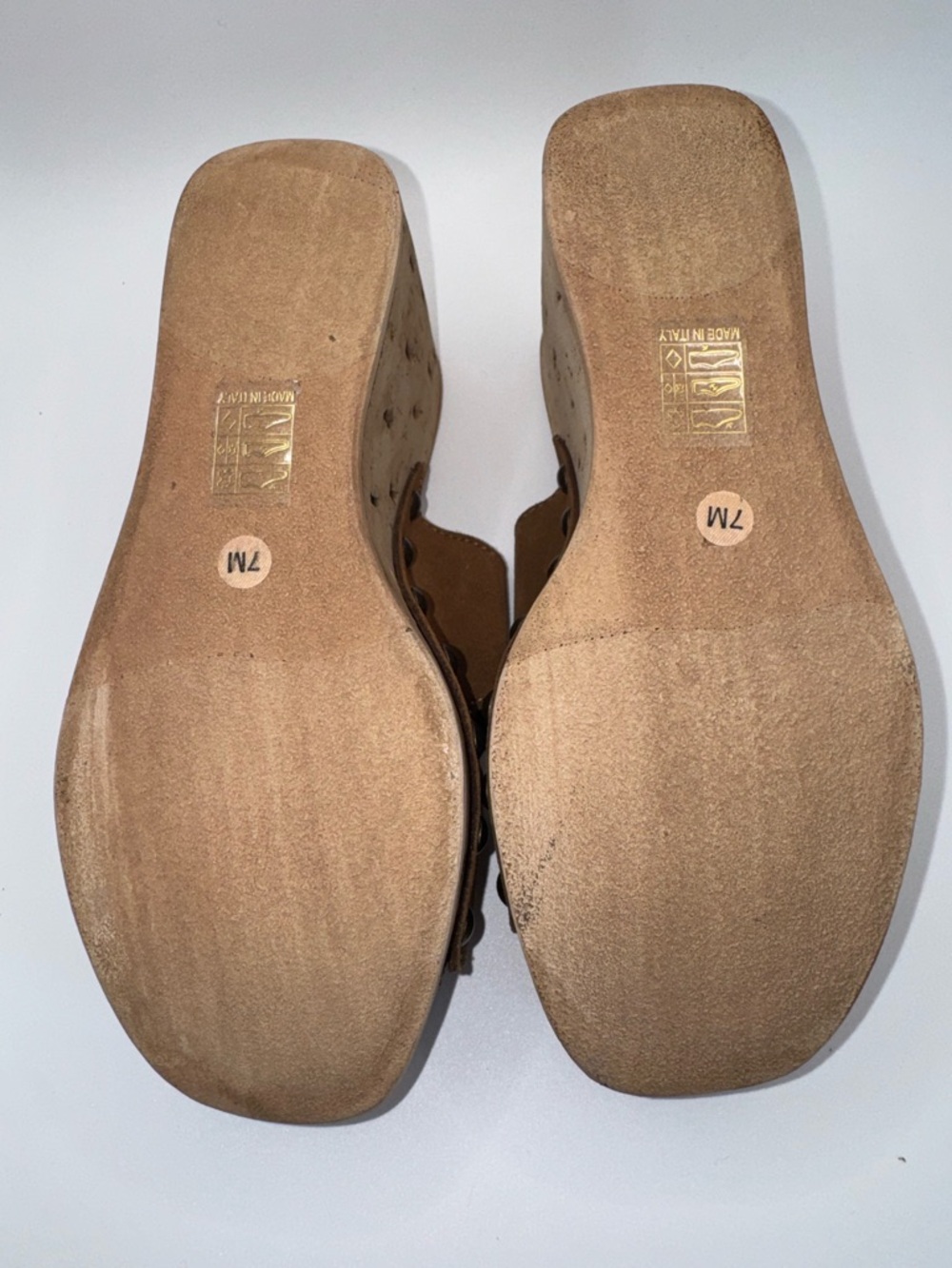NEW Anna Luisa Amalfi Brown Suede Cork Wedge Sandals Size 7 Made in Italy - Picture 7 of 15